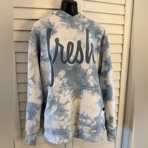 22 Fresh Blue and White Tie-Dye 'Fresh' Hoodie Size Unisex Medium